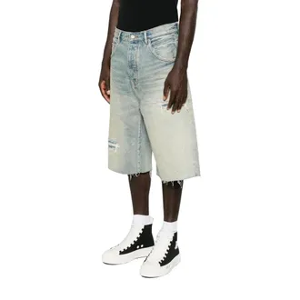 Purple Korte Broeken, Heren, Blauw, W32, Katoen, P070 Raw Shorts