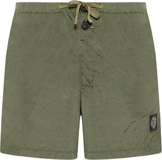 Stone Island drawstring patch shorts - men - Polyamide - XXXL - Green