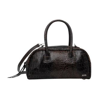 Gestuz Tassen, Dames, Bruin, ONE Size, Leer, GZalex Patent Bowling Bag