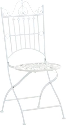 Clp Silla de exterior plegable en metal blanco