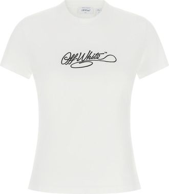 Off-white White Logo Crew Neck T-Shirt