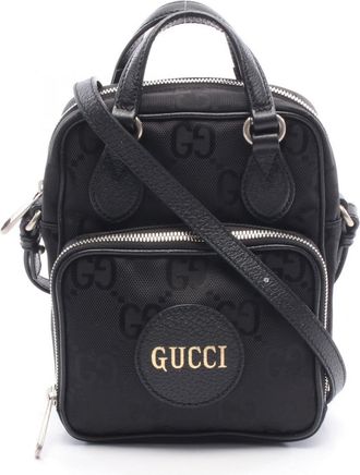 Gucci Black Nylon Leather Handbag Shoulder Bag (Pre-Owned)