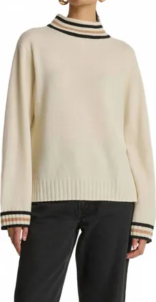 Nation Ltd Tommie Mock Neck Sweater In Snowflake