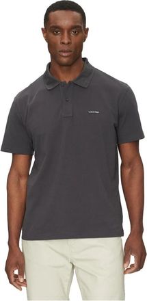 Calvin Klein Bruine polo met korte mouwen - Heren - Polos - Grijs - L - Katoen - Tops