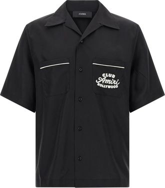Amiri Short Sleeve Shirts, male, Black, M, Club Amiri Camp Shirt