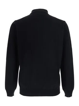 KANGRA Extra Fine Merino Polo Shirt - Black