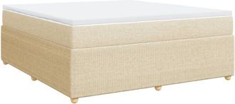 vidaXL Vidaxl - Cama Box Spring Con Colch&oacute;n Tela Color Crema 180x200 Cm