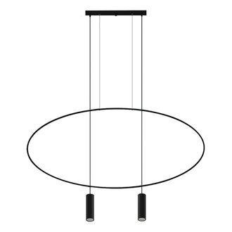 Thoro L&aacute;mpara de techo negro acero alt. 170 cm