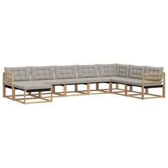 vidaXL Conjunto De Sof&aacute;s De Exterior 8 Pcs Blanco Y Gris Claro Vidaxl