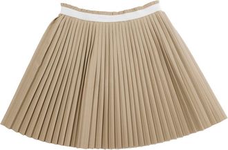 Maison Margiela Girls Pleated Skirt Beige Viscose