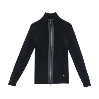 Karl Lagerfeld Cardigans, male, Black, Size: XL Maglia Zip Coste