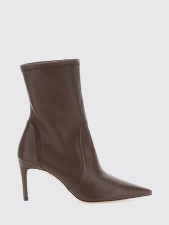 Stuart Weitzman Power Smooth Calfskin Ankle Boots with Stiletto Heel
