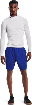 Under Armour HeatGear-basislaagshirt voor heren met hoge kraag, raglanmouwen en lange mouwen (Wit)