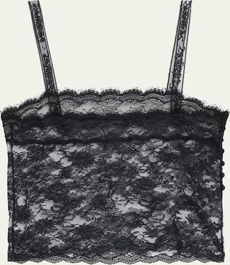 Saint Laurent Sleeveless Sheer Lace Lingerie Cami Top