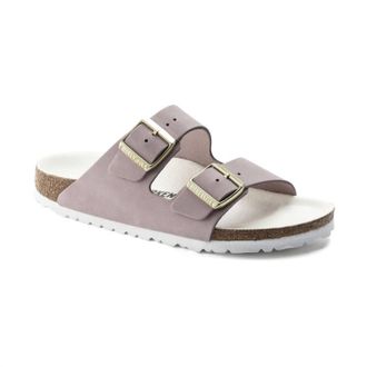 Birkenstock Womens Arizona Nubuck Leather Sandal In Lilac