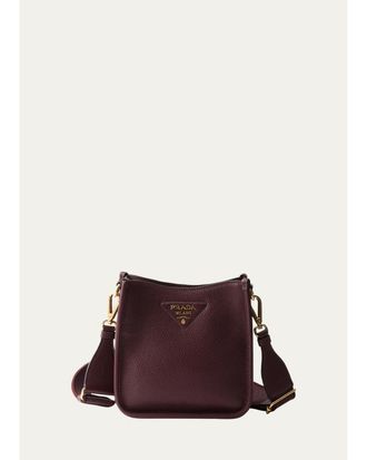 Prada Mini Daino Soft Leather Hobo Crossbody Bag