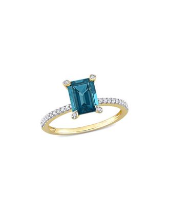 Rina Limor London Blue Topaz Collection 14K 2.07 Ct. Tw. Diamond & Topaz Ring