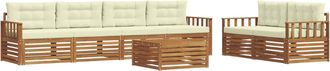 vidaXL Conjunto De Sof&aacute;s De Exterior 7 Uds. Natural Y Crema Vidaxl