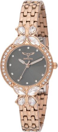 Invicta Wildflower 69100 Dameshorloge - Quartz Uurwerk - Metaal met Grijze Wijzerplaat - 30 mm