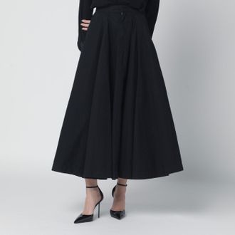 Balenciaga Gonna Godet Maxi nera in cotone ripstop