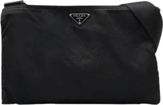 Prada Pre-owned Cross Body Bags, female, Black, Size: ONE SIZE Pre-owned Nylon Crossbody Bag