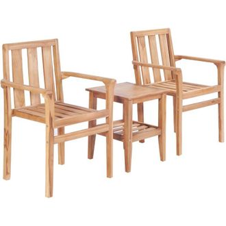 vidaXL Set da Bistr&ograve; 3 pz in Legno Massello di Teak - Vidaxl