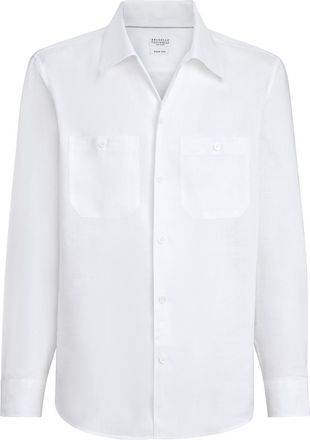 Brunello Cucinelli Shirt with chest pockets in White at Nordstrom, Size Xxx-Large Eu