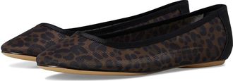 Franco Sarto Christina2 Ballerina/Skimmer Shoes Womens Flat Shoes Tan Leopard Print Mesh : 9.5 M, Linen/Mesh/Synthetic