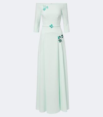 SAFiYAA Amadora off-shoulder cr&ecirc;pe gown