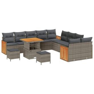 vidaXL Conjunto De Sof&aacute; De Jard&iacute;n 13 Pcs Gris 80 X 80 X 71 Cm Vidaxl