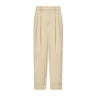 Peuterey Tapered Trousers, female, Beige, Size: XS High-Waist Poplin Trousers