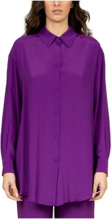Momoni Momon&igrave; Shirts Purple - Dames - Overhemden - Paars - L - Overhemden