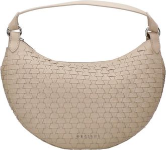 Orciani Gevlochten leren schoudertas - Dames - Handtassen - Beige - ONE Size - Leer - Tassen