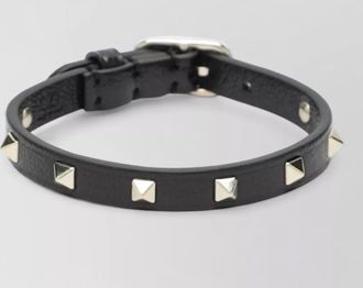 Valentino leather spike bracelet