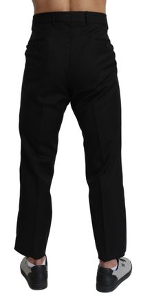 Dolce & Gabbana Mens Black Cotton Wool Formal Dress Pants