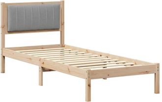 vidaXL Estructura De Cama Con Cabecera Tapizada Gris Claro 75 X 190 Cm Vidaxl