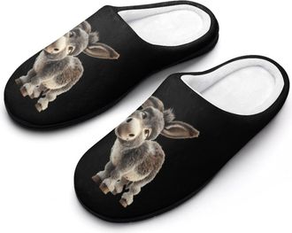 Generic Funny Donkey Funny Mens Cotton Slippers Shoes Novelty Soft Non-Slip Sole Home Shoe