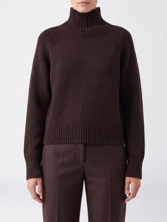 Michael Kors High Neck Jumper in Pure Merino Wool with Dropped Shoulders