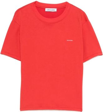 Low Classic T-shirt met ronde hals - Dames - T-shirts - Rood - L - Tops