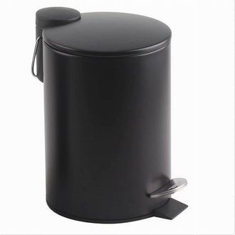 Trade Shop Trade Shop - Pattumiera Acciaio A Pedale 5 Lt Bidone Cestino Spazzatura Bagno Casa Nero 87454