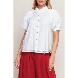 Flying Tomato Button Front Top in Ivory at Nordstrom Rack, Size Medium