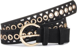 Lascana H&uuml;ftg&uuml;rtel LASCANA Hoseng&uuml;rtel, Damen, Gr. 105, schwarz, Kunstfaser, unifarben, G&uuml;rtel H&uuml;ftg&uuml;rtel, mit kleinen Cut-Outs, G&uuml;rtel, Jeansg&uuml;rtel