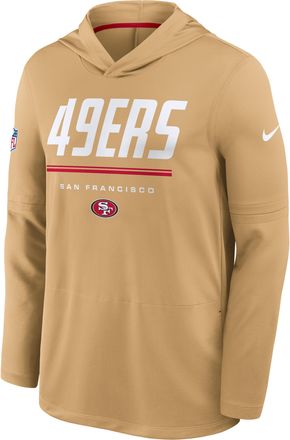Nike San Francisco 49ers Sideline Nike Mens Dri-FIT NFL Long-Sleeve Hooded Top in Brown | 03B9091K9B-TG4