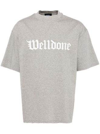 【関税込み】We11done グレー 'WD' Logo Tシャツ we11done WD LOGO T SHIRT - SKY | Garmentory
