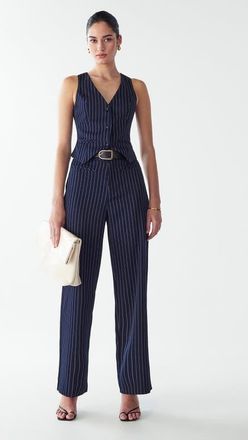 Willa Katherine Top in Navy Pinstripe at Nordstrom, Size 10