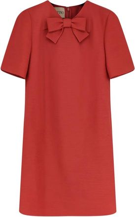 Valentino Short Dresses, female, Red, Size: XS Bow-detail Short Dress