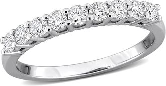 Mimi & Max 1/4 - 1ct TW Lab-Grown Diamond Semi-Eternity Anniversary Band in Sterling Silver