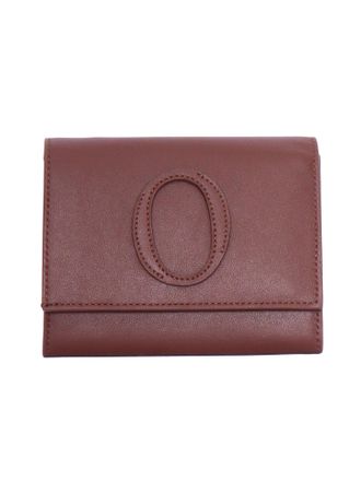 Orciani Burgundy Stitched Fold Over Wallet