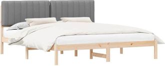 vidaXL Estructura De Cama Con Cabecera Tapizada Gris Claro Vidaxl