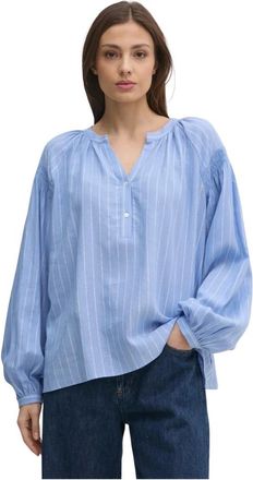 Mos Mosh MOS Mosh, Dames, Blouses & Shirts, Blauw, Maat: M Linnen